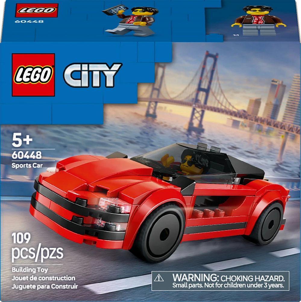 LEGO City La voiture de sport rouge, ensemble de supervoiture pour les 5 ans et plus 60448