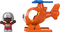 Fisher-Price Little People Helicopter Toy and Pilot Figure Set for Toddlers, 2 Pieces