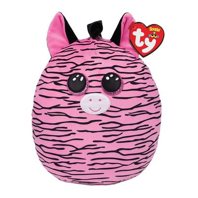 Ty Squish Zoey Pink And Black Striped Zebra 10 inch