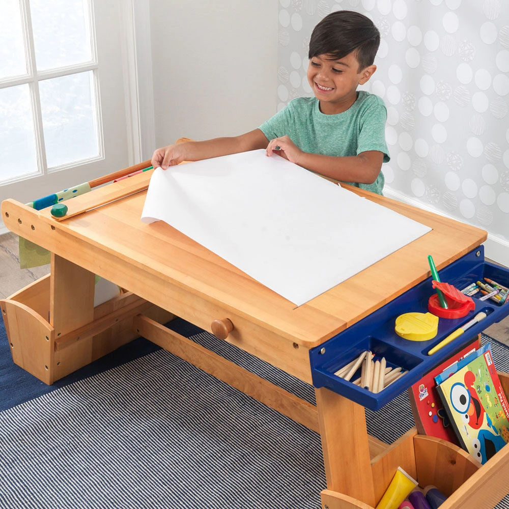 Art Table with Drying Rack and Storage