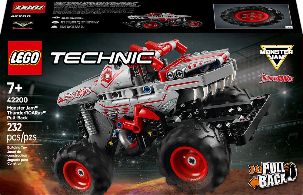 LEGO Technic Monster Jam ThunderROARus à rétrofriction, Jouet de camion, Ensemble de sport automobile 42200