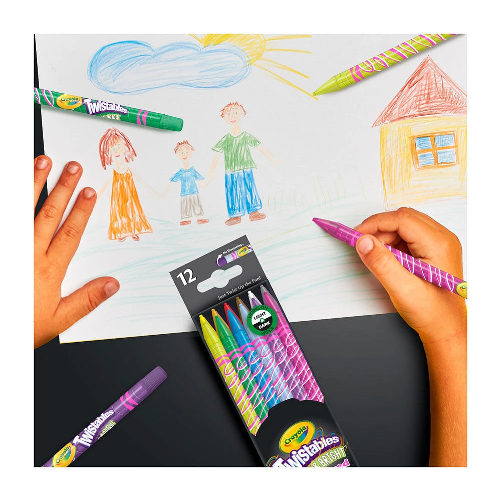 Crayons de couleur Twistables Bold and Bright Crayola, jeu de 12