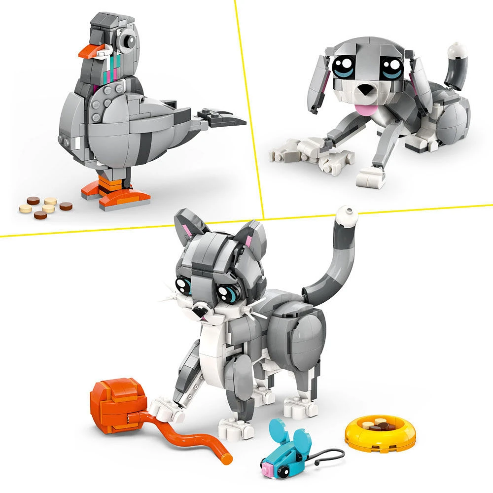 LEGO Creator 3 in 1 Playful Cat Toy - Building Toy with 3 Building Options, Cat, Dog, or Pigeon - 31163