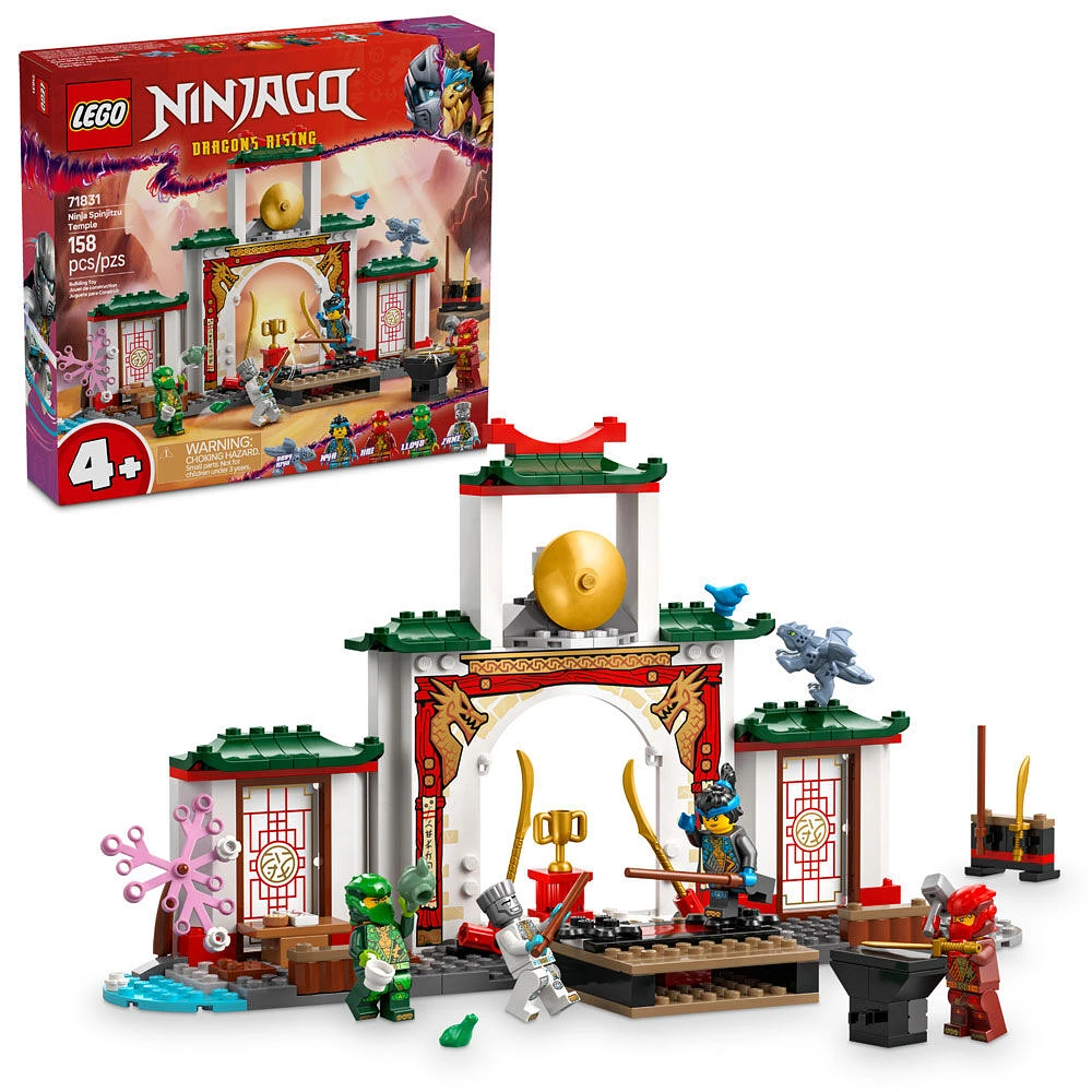 LEGO NINJAGO Le temple de Spinjitzu des ninjas, Ensemble de jeu, Jouet d'action avec 4 figurines et un modèle de dragon 71831