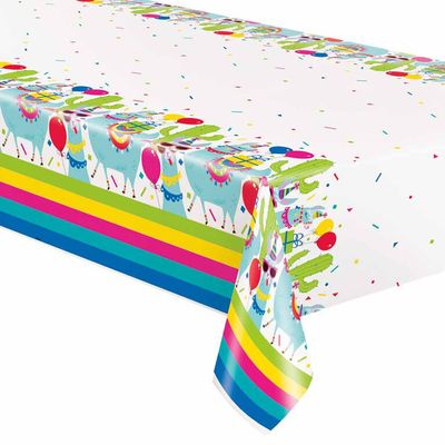 Llama Bday Plastic table cover 54"x84"