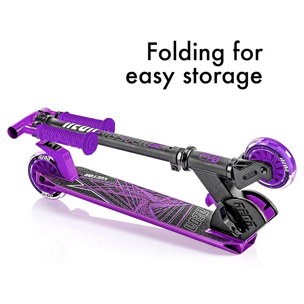 Neon Vector Kids Folding Scooter Purple