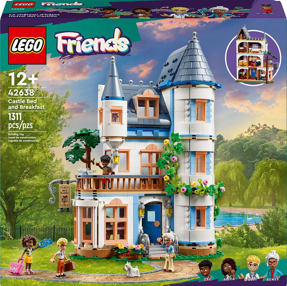 LEGO Friends Castle Bed and Breakfast Hotel Playset for Kids with 4 Mini-Dolls 42638