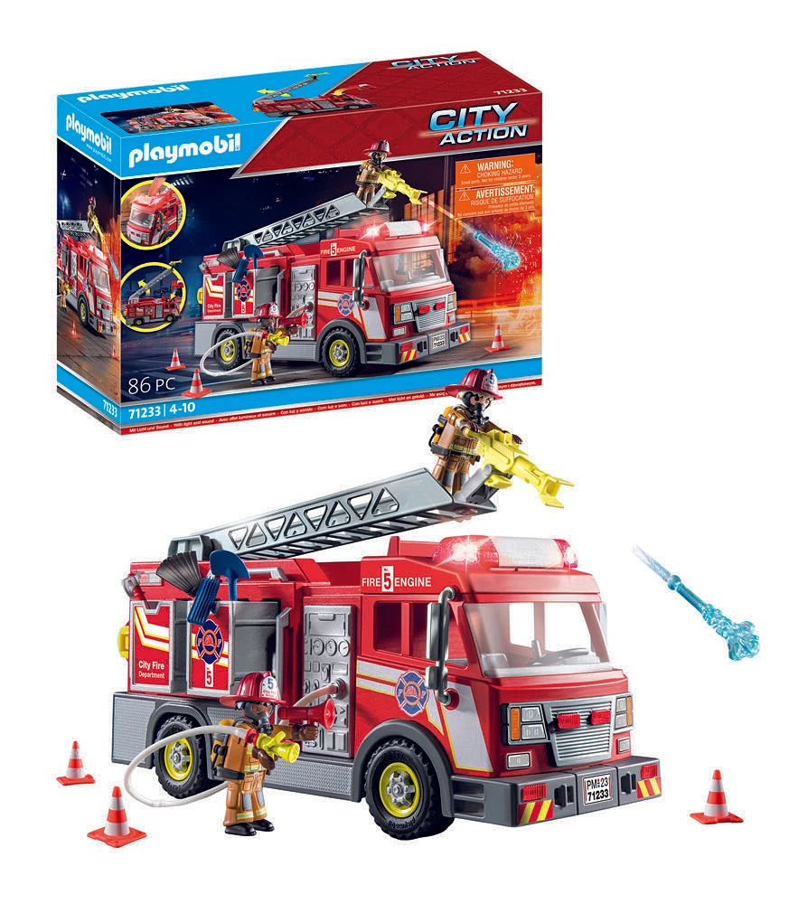 Playmobil - Camion de pompiers avec grande échelle