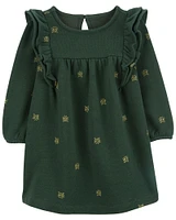 Carter's Butterfly Fleece Dress Green  NB