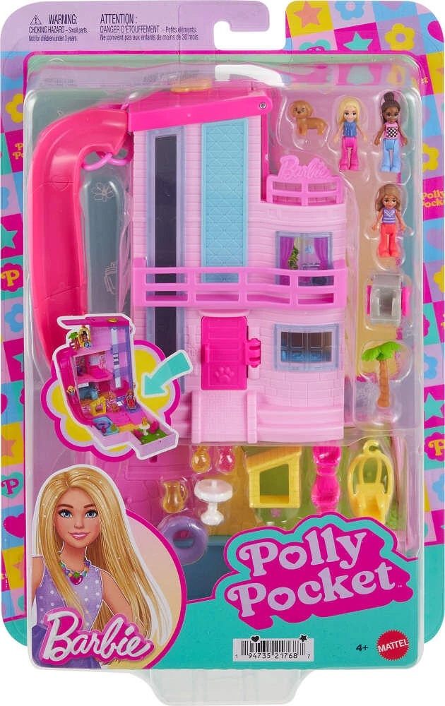 Polly Pocket-Maison de Rêve Barbie-Coffret avec 3 mini-figurines