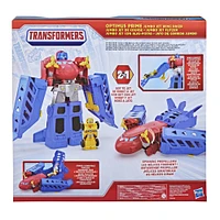 Transformers, Optimus Prime Jumbo Jet de course avec figurine Bumblebee voiture de course de 11 cm