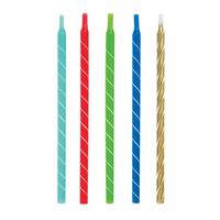 Bright Spiral Bday Candles 5"- Assorted Colours 12 pieces