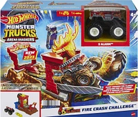 Hot Wheels-Coffret Monster Trucks Arena Smashers 5-Alarm Défi Incendie