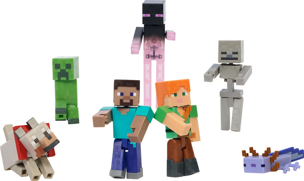 Minecraft Coffret Création de Monde, 7figurines articulées