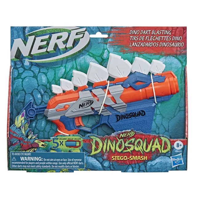 Nerf DinoSquad Tricera-blast Dart Blaster Dinosaur Toy, 12 Nerf Elite  Darts, Triceratops Design 