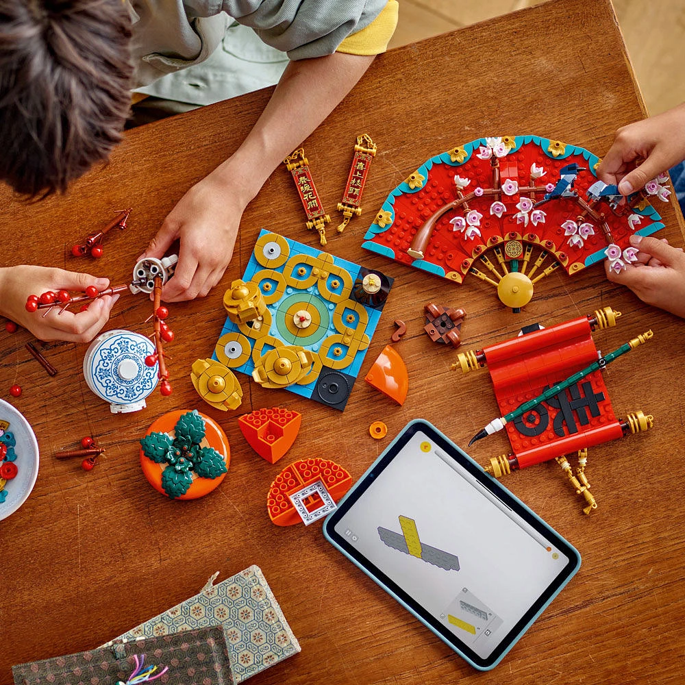 LEGO Le festival traditionnel chinois La bonne fortune Ensemble de construction, Modèle à exposer et activités familiales, Jouet artistique 80117