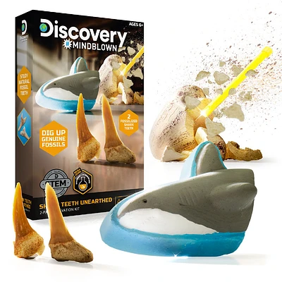 Discovery #MINDBLOWN Kit d'excavation de dents de requin déterrées, lot de 2