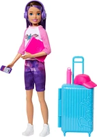 Barbie Skipper Doll & 1 Accessories, Travel Set with Luggage, Sticker Sheet & More