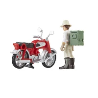 Indiana Jones Worlds of Adventure, Helena Shaw avec moto, figurine et véhicule échelle de 6 cm, jouets Indiana Jones