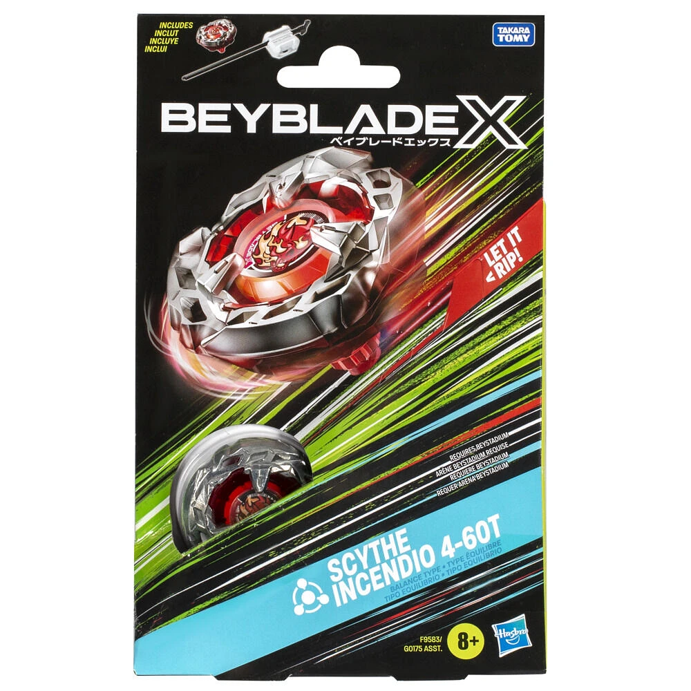 Beyblade X Scythe Incendio 4-60T Starter Pack Top and Launcher