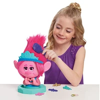 Tête de Coiffure de Poppy de Les Trolls 3 de DreamWorks, 11 Eléments, Rose