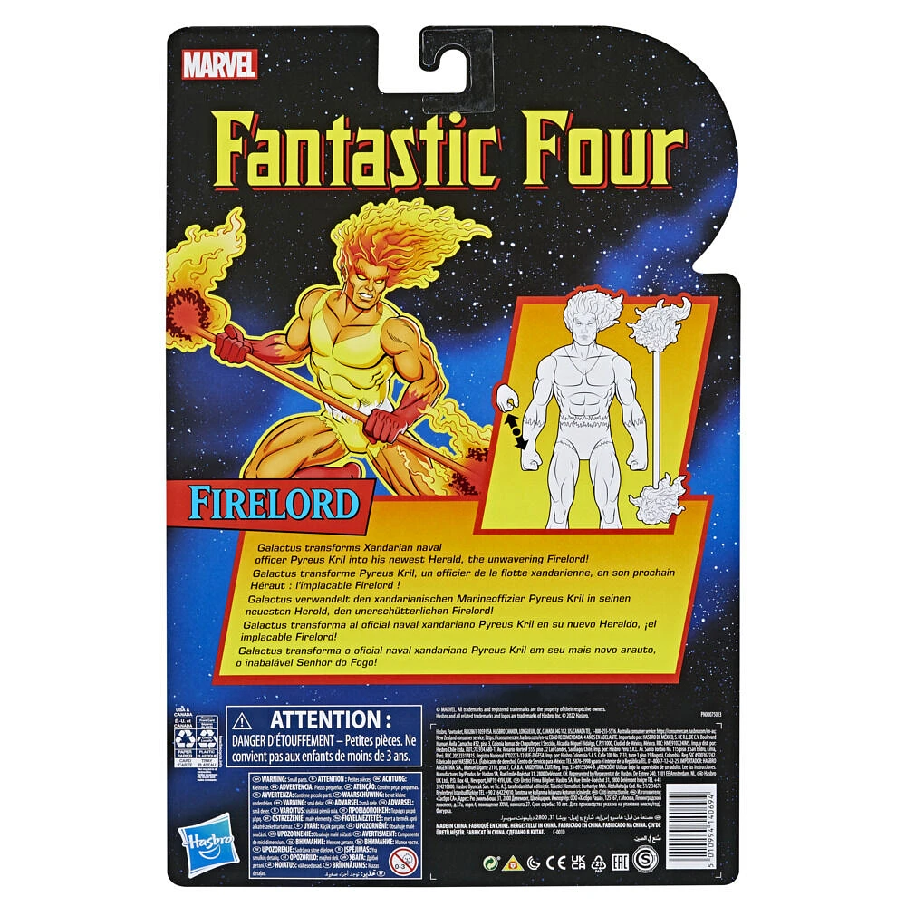 Marvel Legends Series Fantastic Four 6-inch Firelord Retro Action Figure Toy, Includes 2 Accessories