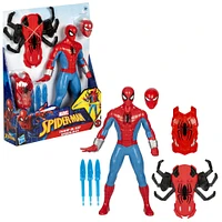 Marvel Spider-Man, figurine Thwip Blast Spider-Man de 28 cm avec accessoires