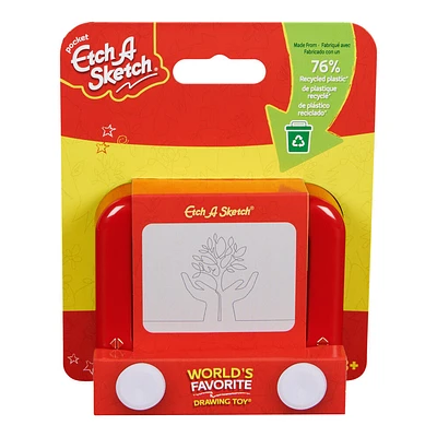 Etch A Sketch Pocket, 76% Recycled Plastic, Original Magic Screen, Sustainably-minded Kids Travel Toy, Drawing Toys