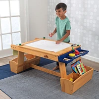 Art Table with Drying Rack and Storage