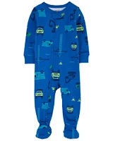Carter's One Piece Blue Construction Sleep and Play Blue