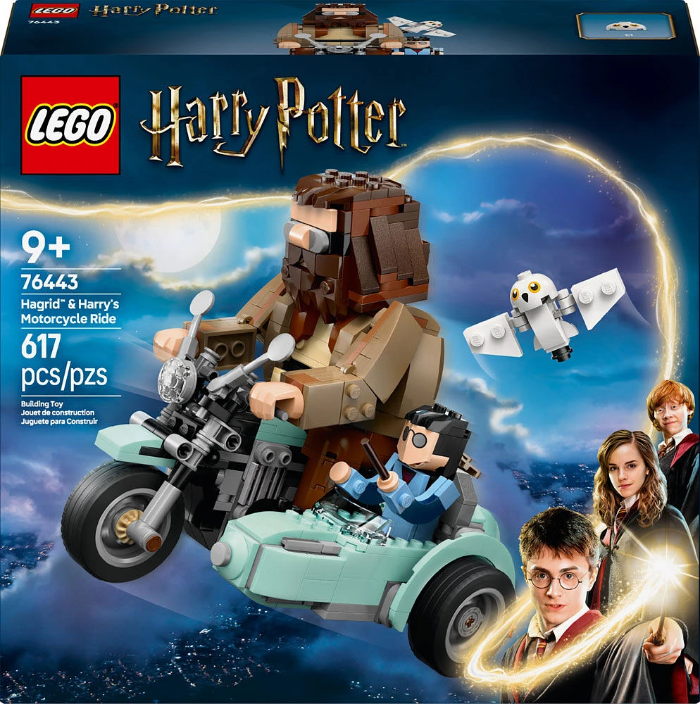 LEGO Harry Potter Hagrid & Harry's Motorcycle Ride Building Toy - Kids Motorcycle Toy for Boys and Girls - 76443