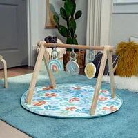 Arc d'activités naturelles d'Ingenuity Sun Valley Wooden Toy Arch et tapis d'éveil Play Mat