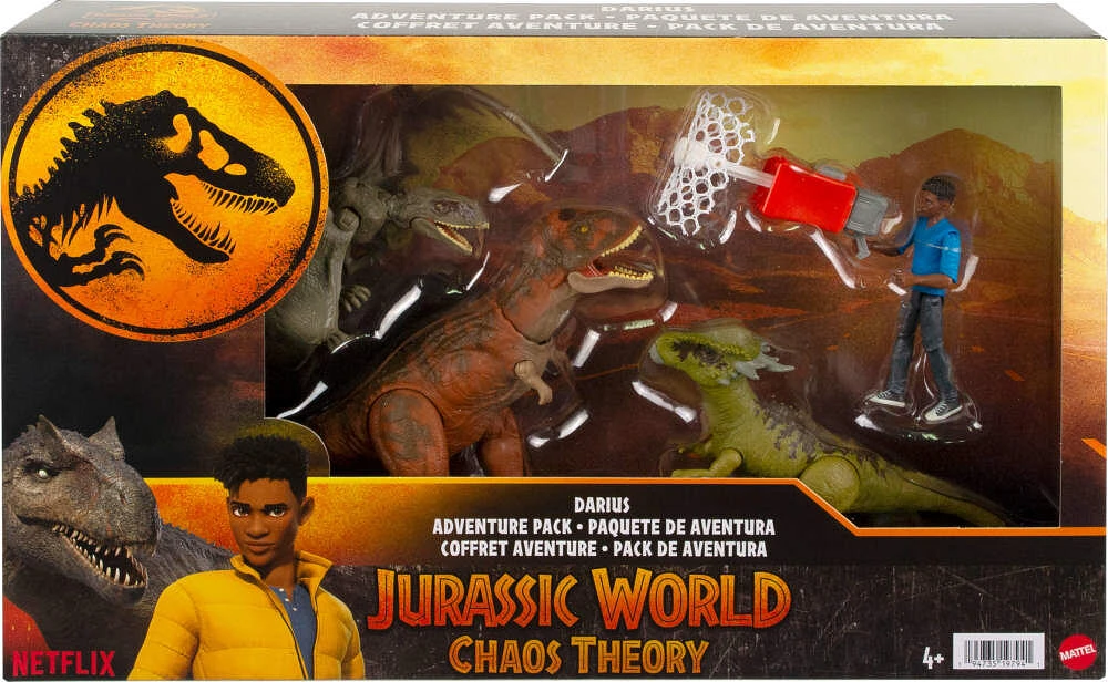 Jurassic World: Chomp Chomp Figurine articulée Darius, 3fig. de dinos