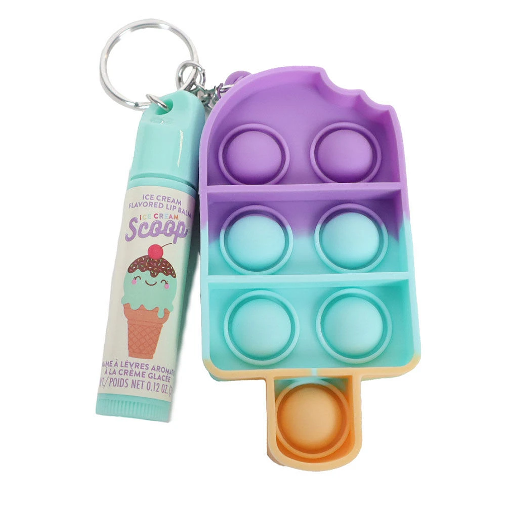 Baume à Lèvres avec Jeu Tactile Porte-Clés - Popsicle