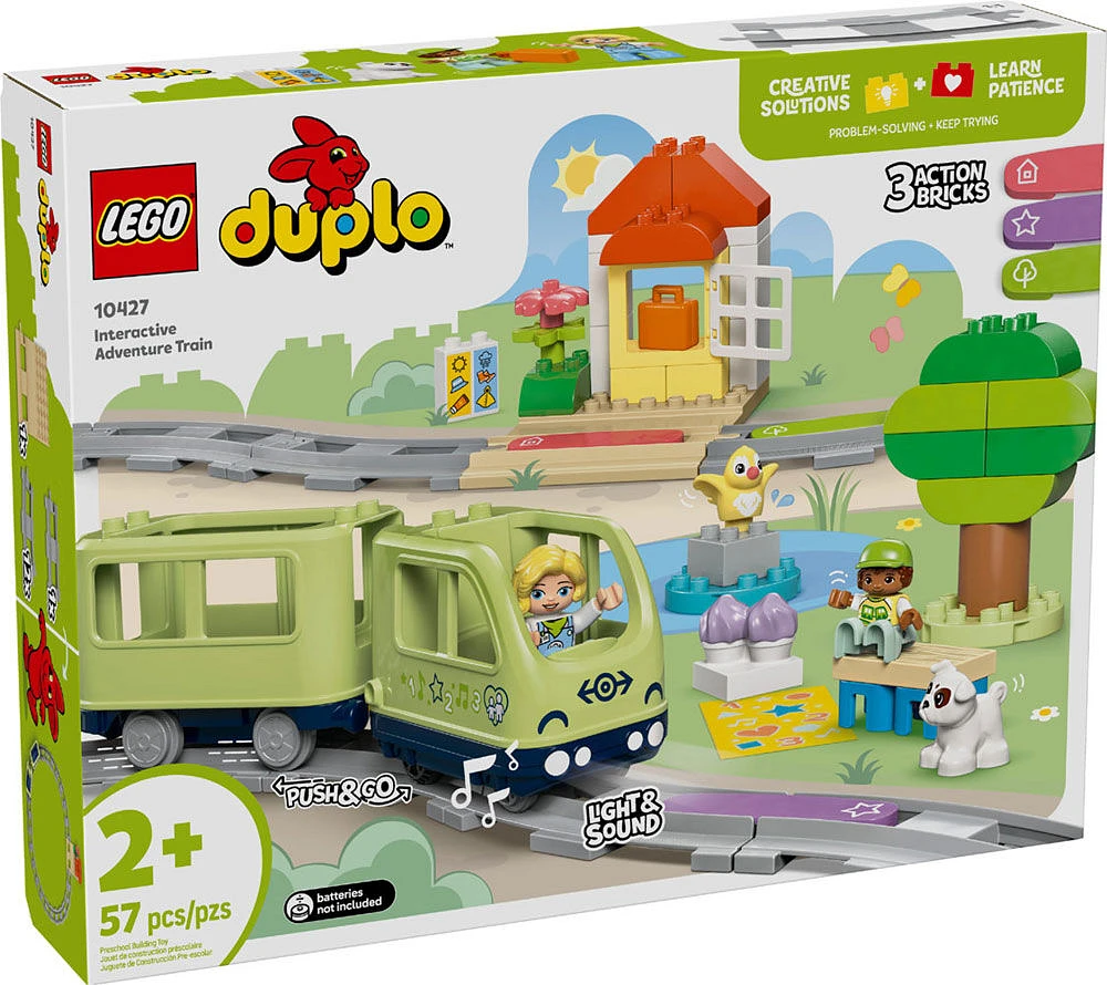 LEGO DUPLO Town Interactive Adventure Train Set - Learning Train Toy Playset with Lights and Sounds - 10427