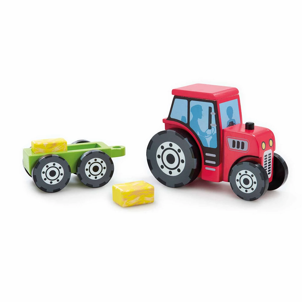 Early Learning Centre Wooden Farm Tractor and Trailer - R Exclusive