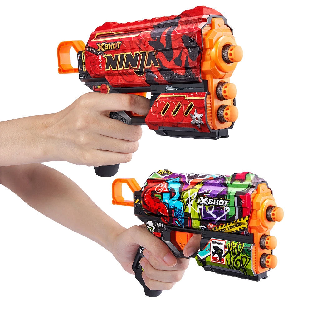 Zuru X-Shot Skins Flux Dart Blaster avec 16 fléchettes (lot de 2)