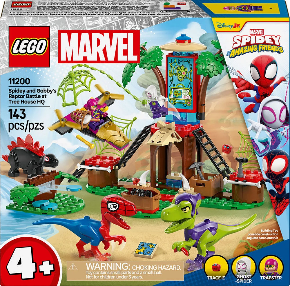 LEGO Marvel Spidey et ses amis extraordinaires Le combat des raptors de Spidey et Gobby au QG dans l'arbre Jouet à construire 11200