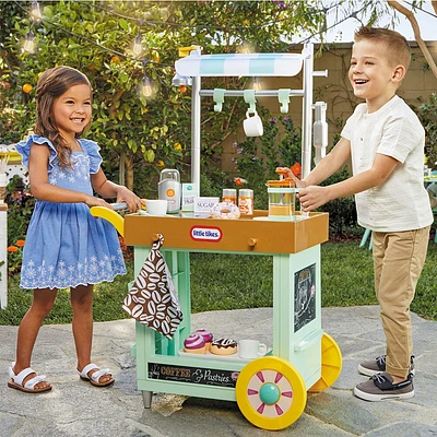 Little Tikes 2-in-1 Café Cart Pretend Food Cooking Toy Role Play Kitchen Playset for Multiple Kids and Toddlers