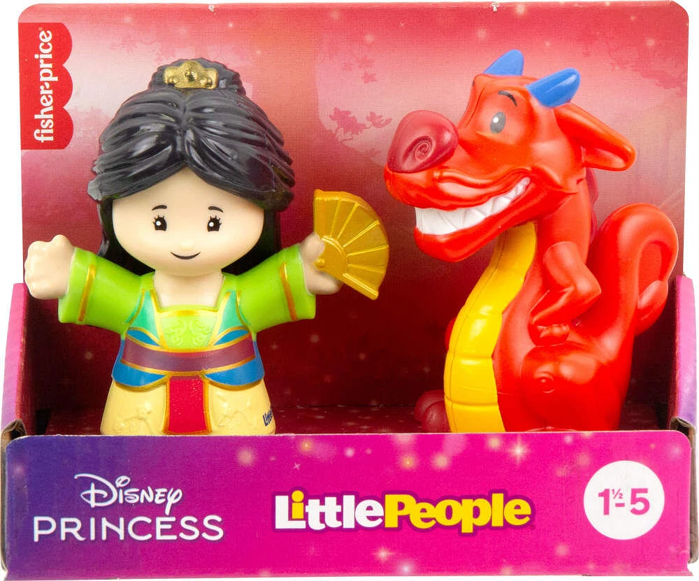 Disney Princess Mulan & Mushu Little People Figure Set for Toddlers and Kids