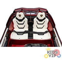 KIDSVIP Voiture porteur 2 places Lamborghini Sian 4X4 24 V sous licence pour enfants avec RC - Rouge