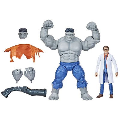 Hasbro Marvel Legends Series Gray Hulk and Dr. Bruce Banner, Avengers 60th Anniversary Collectible 6 Inch Action Figures