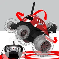 Toy RC Monster Spinning Car Metallic Red