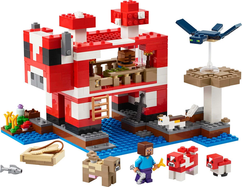 LEGO Minecraft La maison mooshroom Ensemble de jouet inspiré des jeux vidéo pour les enfants dans les champs de champignon 21270