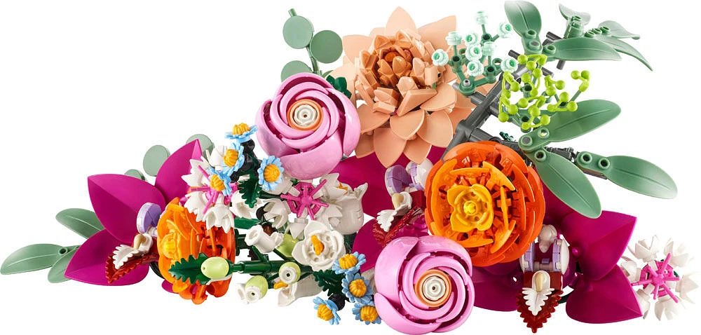 LEGO Botanique Le joli bouquet de fleurs roses, Décor floral , Ensemble de construction de cadeau sur la nature pour adultes 10342