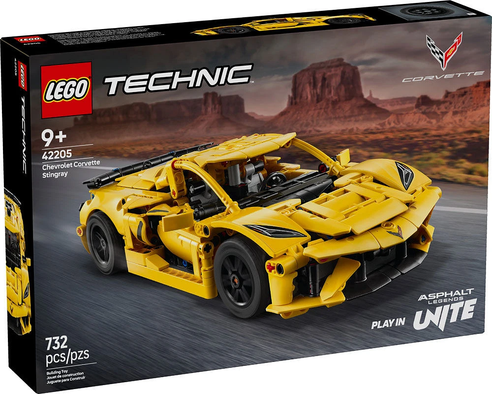 LEGO Technic Chevrolet Corvette Stingray Toy Car - Building Set for Kids, Boys and Girls, Age 9+ - 42205