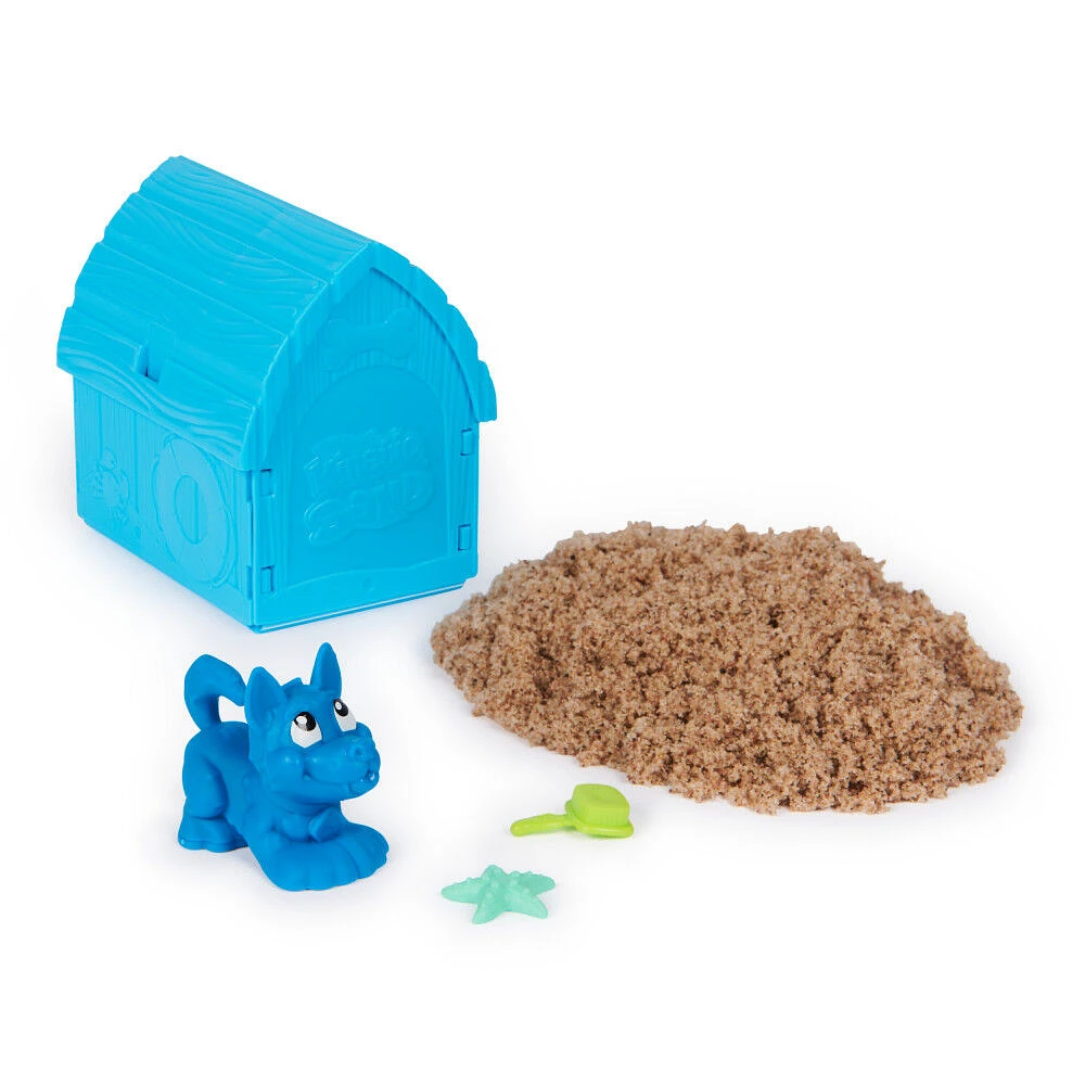 Kinetic Sand, Doggie Dig with Surprise Multipurpose Dog Tool, 6oz Beach Sand and Play Sand Storage (Styles May Vary), Sensory Toys