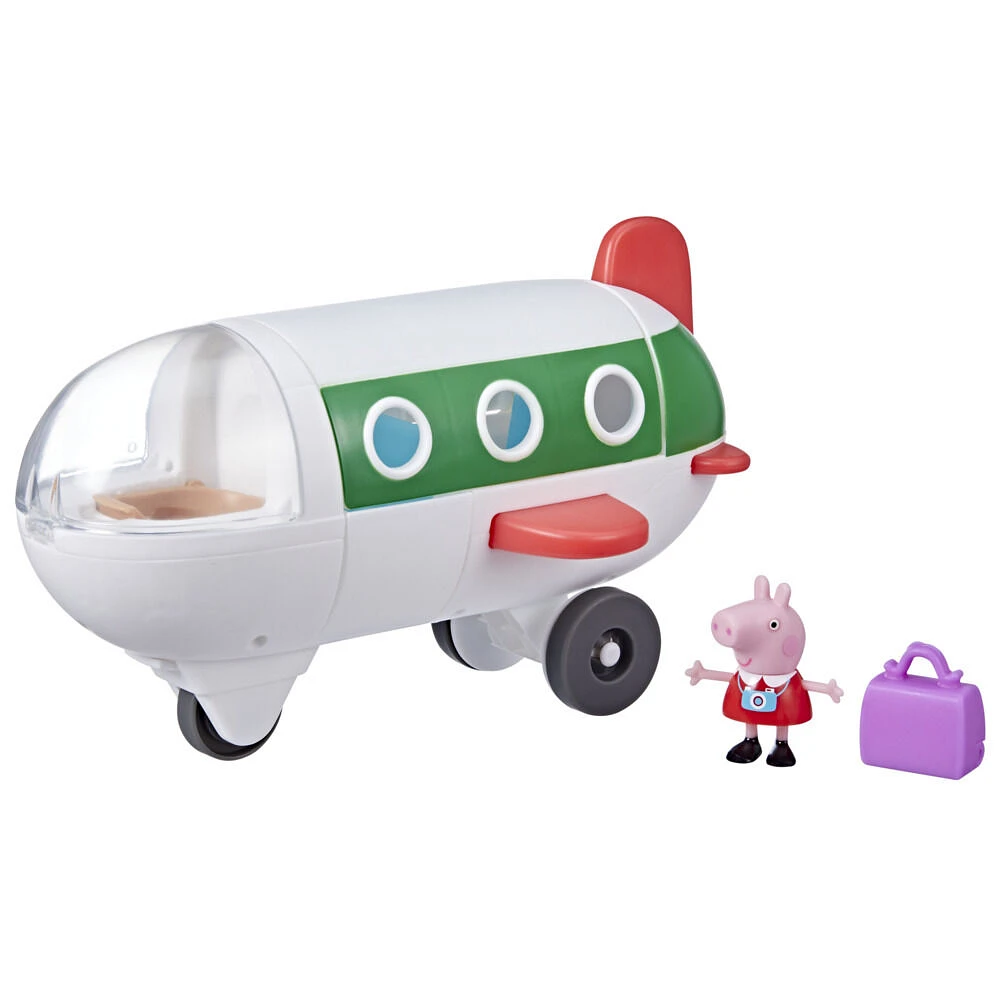 Peppa Pig Peppa's Adventures, En avion Peppa, jouet préscolaire avec roues qui roulent vraiment, 1 figurine et 1 accessoire