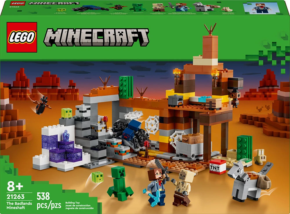 LEGO Minecraft The Badlands Mineshaft Video-Game Toy, Exploration Birthday Gift for Kids 21263