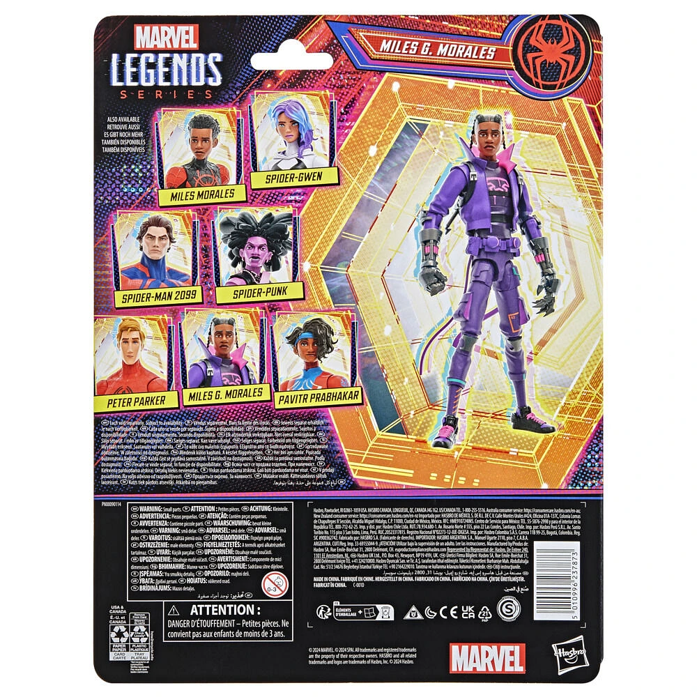 Marvel Legends Series Miles G. Morales, Spider-Man: Across the Spider-Verse Collectible 6 Inch Action Figure